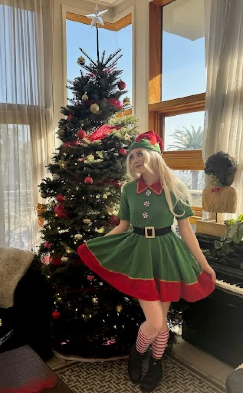 Holiday Elf party character in Nashville