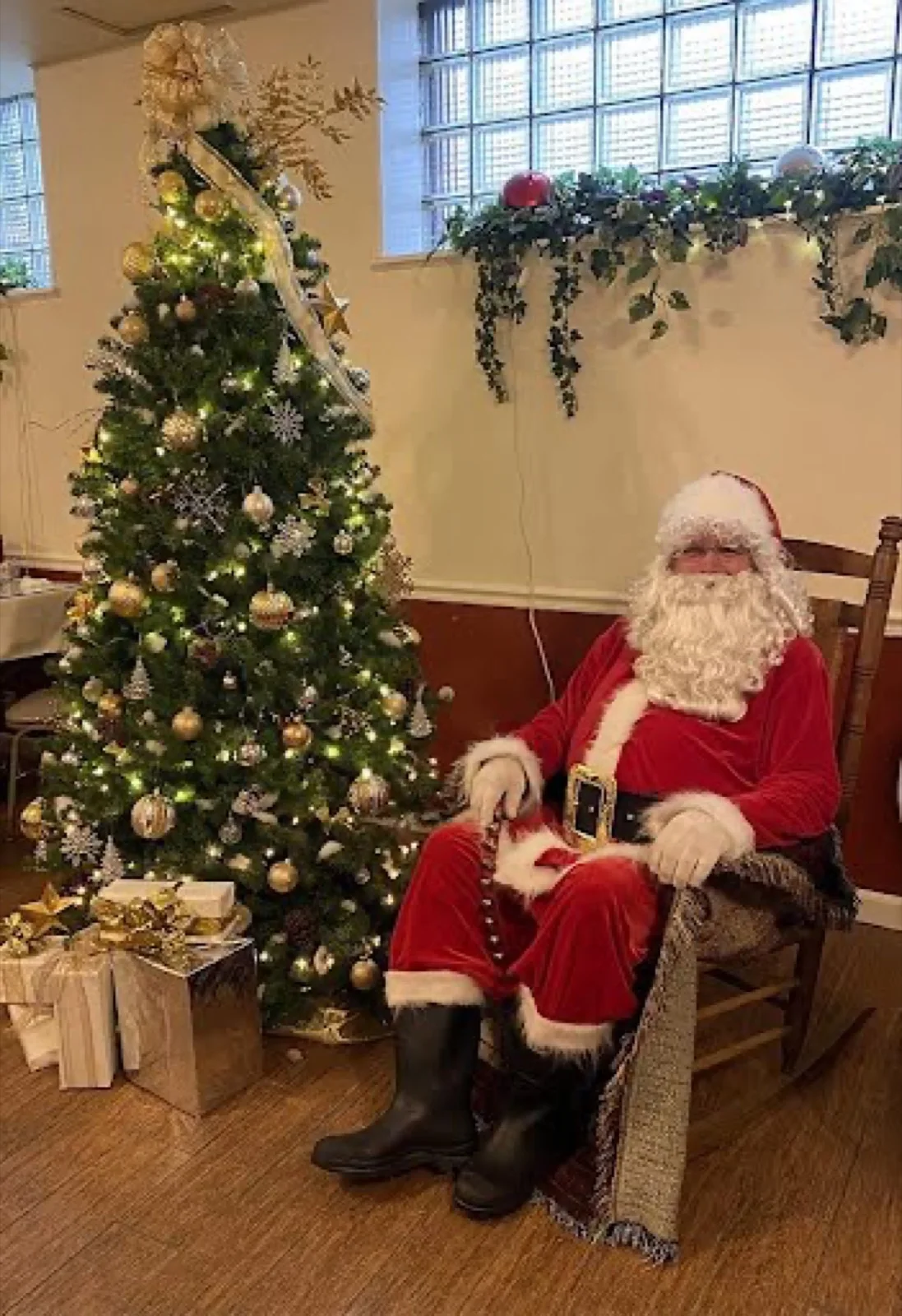 Santa party character in Nashville